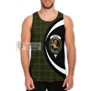 MacFie Hunting Tartan Men's Tank Top with Family Crest Circle Style