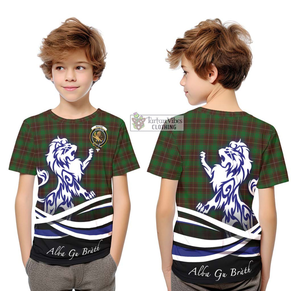 MacFie Hunting Tartan Kid T-Shirt with Alba Gu Brath Regal Lion Emblem Youth XL Size14 - Tartanvibesclothing Shop