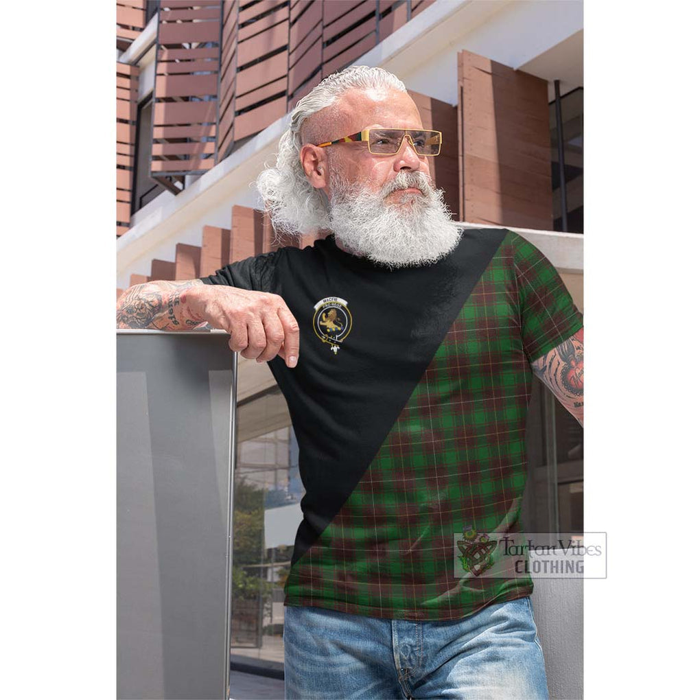 Tartan Vibes Clothing MacFie Hunting Tartan Cotton T-shirt with Family Crest and Military Logo Style