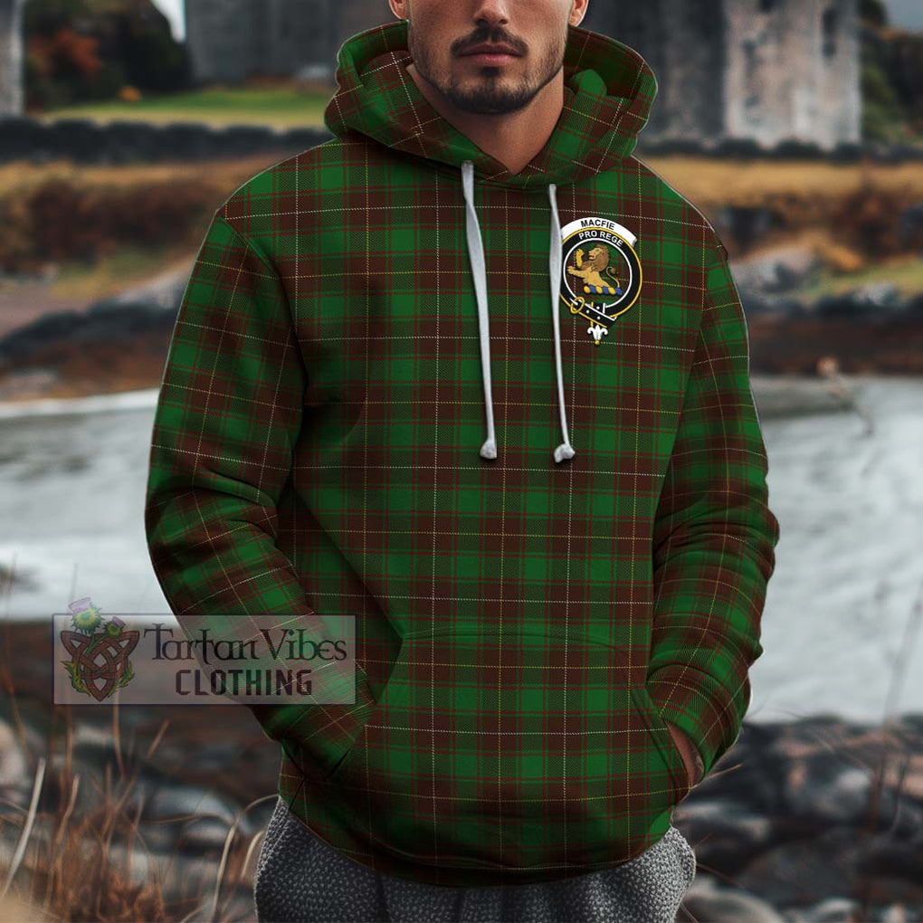 MacFie Hunting Tartan Cotton Hoodie with Family Crest Pullover Hoodie XS - Tartan Vibes Clothing