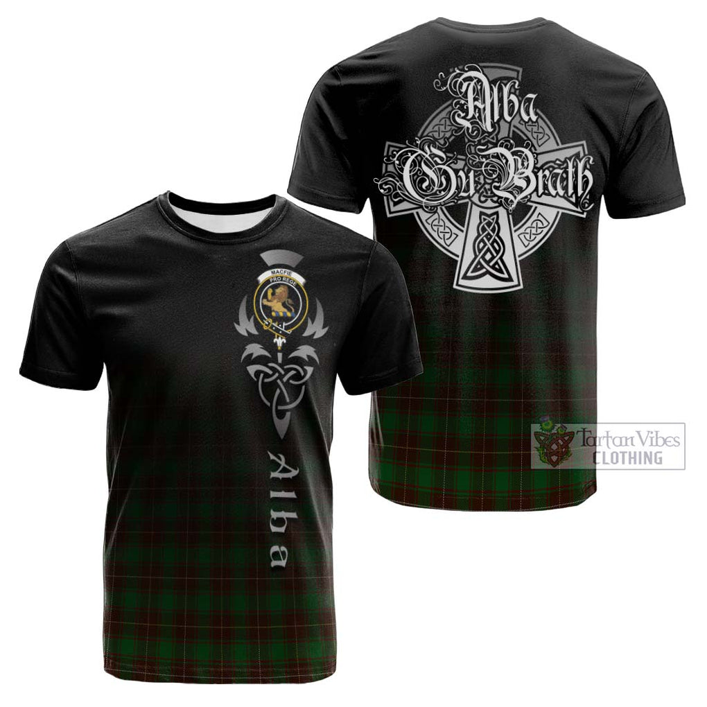 Tartan Vibes Clothing MacFie Hunting Tartan Cotton T-shirt Featuring Alba Gu Brath Family Crest Celtic Inspired