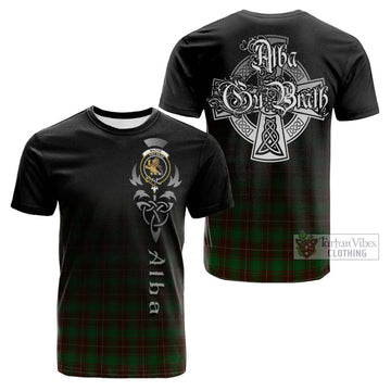 MacFie Hunting Tartan Cotton T-shirt Featuring Alba Gu Brath Family Crest Celtic Inspired