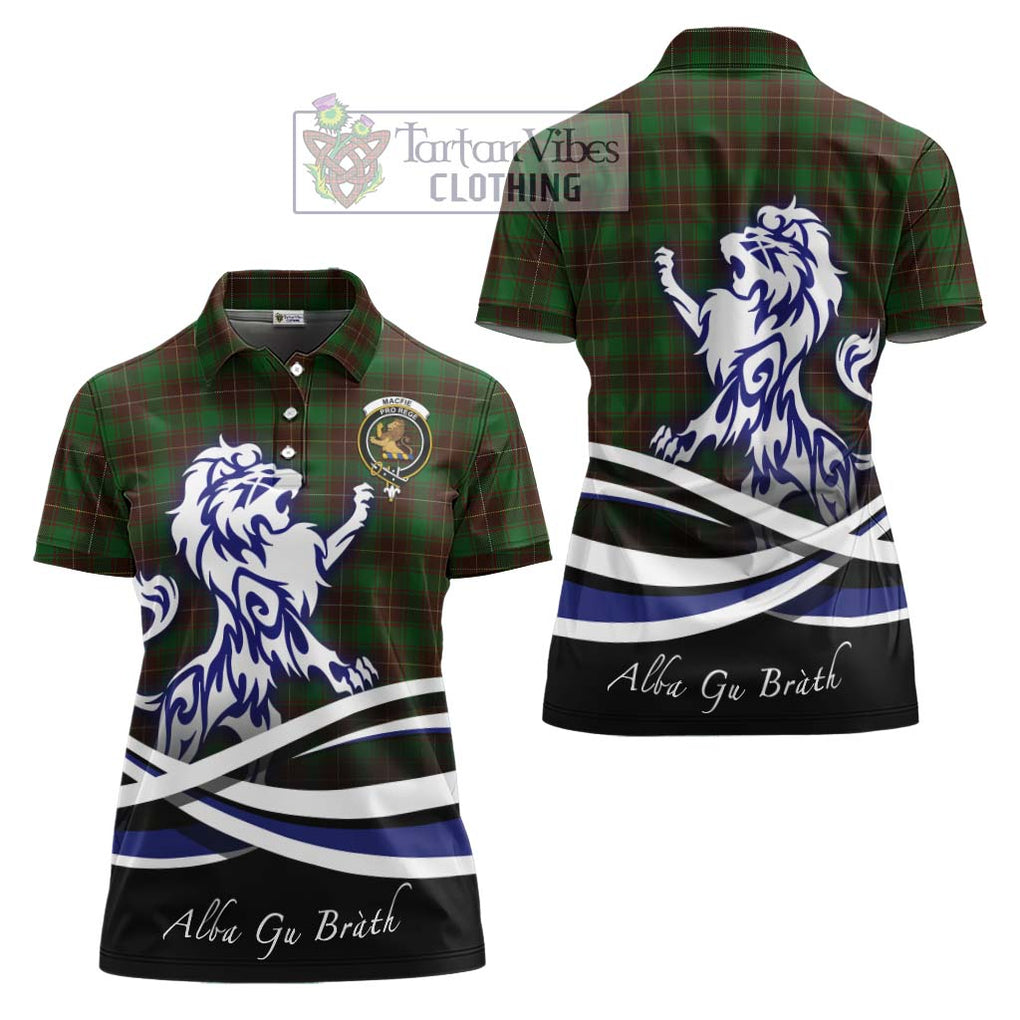 MacFie Hunting Tartan Women's Polo Shirt with Alba Gu Brath Regal Lion Emblem Women - Tartanvibesclothing Shop