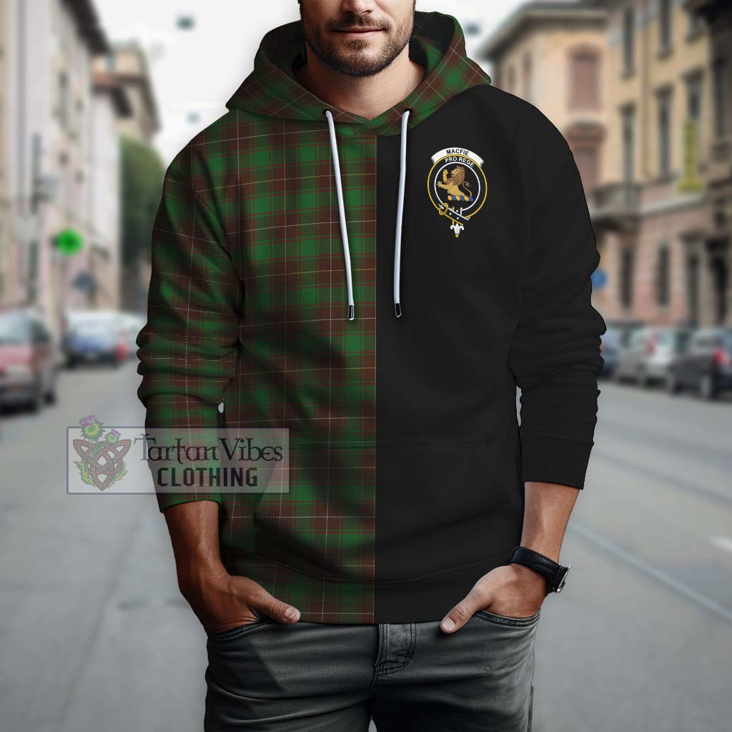 Tartan Vibes Clothing MacFie Hunting Tartan Hoodie with Family Crest and Half Of Me Style