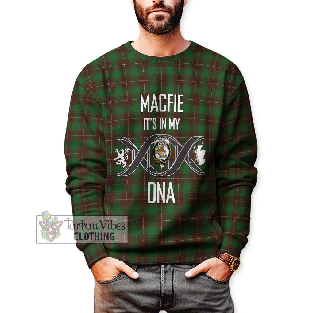 MacFie Hunting Tartan Sweatshirt with Family Crest DNA In Me Style Unisex - Tartanvibesclothing Shop