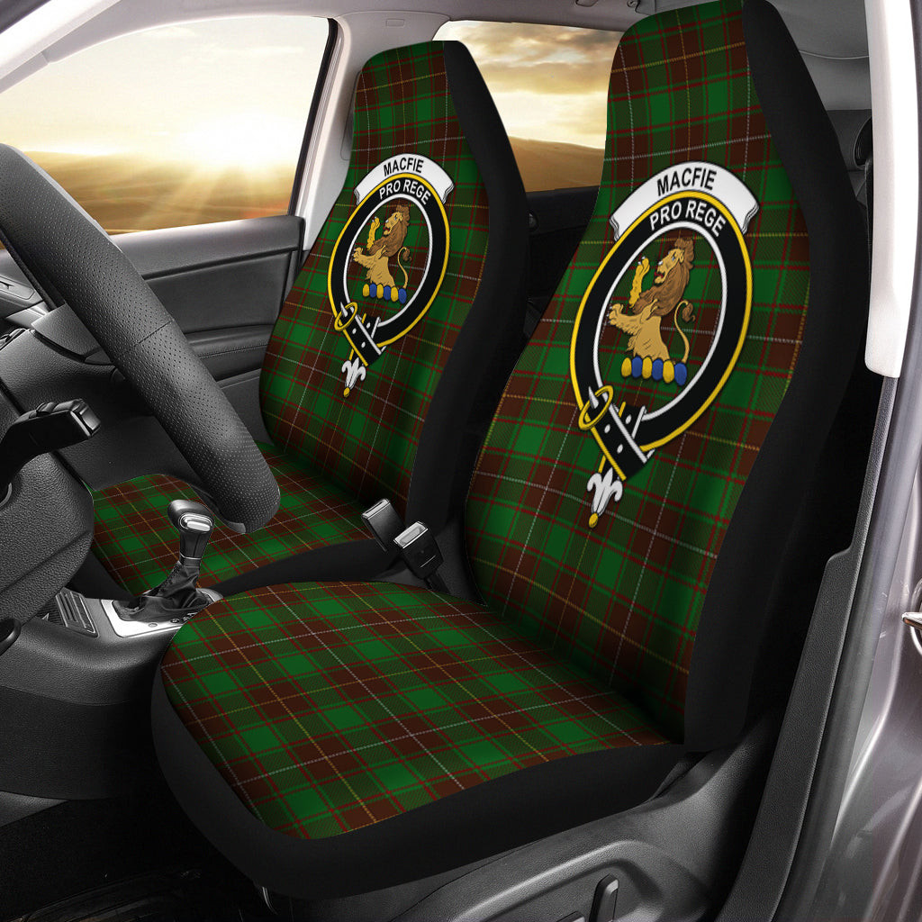 MacFie Hunting Tartan Car Seat Cover with Family Crest One Size - Tartanvibesclothing