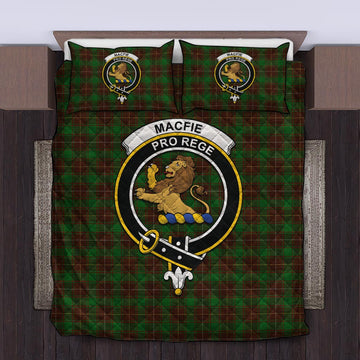 MacFie Hunting Tartan Quilt Bed Set with Family Crest