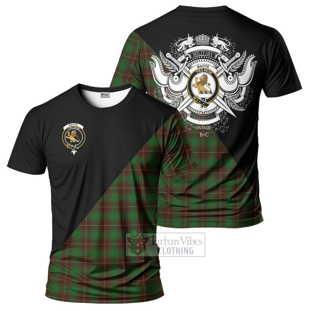 MacFie Hunting Tartan T-Shirt with Family Crest and Military Logo Style Kid's Shirt - Tartanvibesclothing Shop