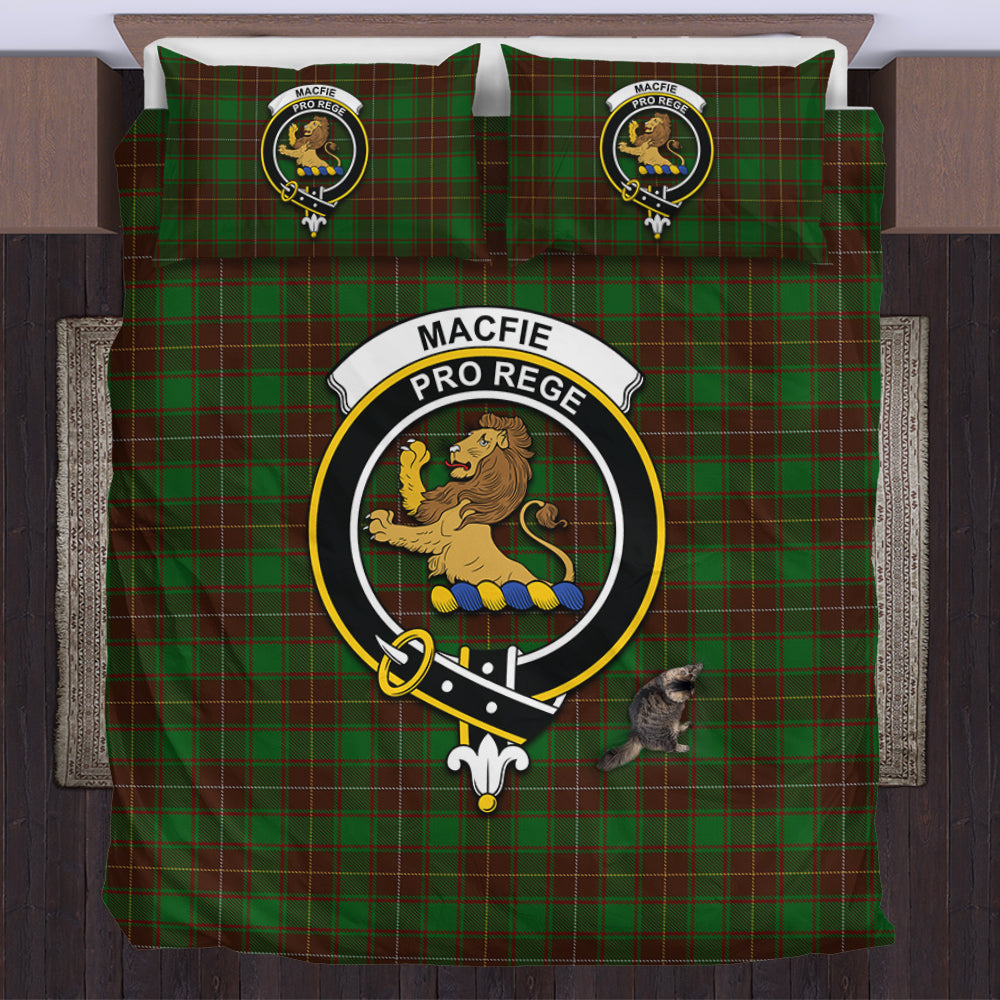 MacFie Hunting Tartan Bedding Set with Family Crest US Bedding Set - Tartan Vibes Clothing