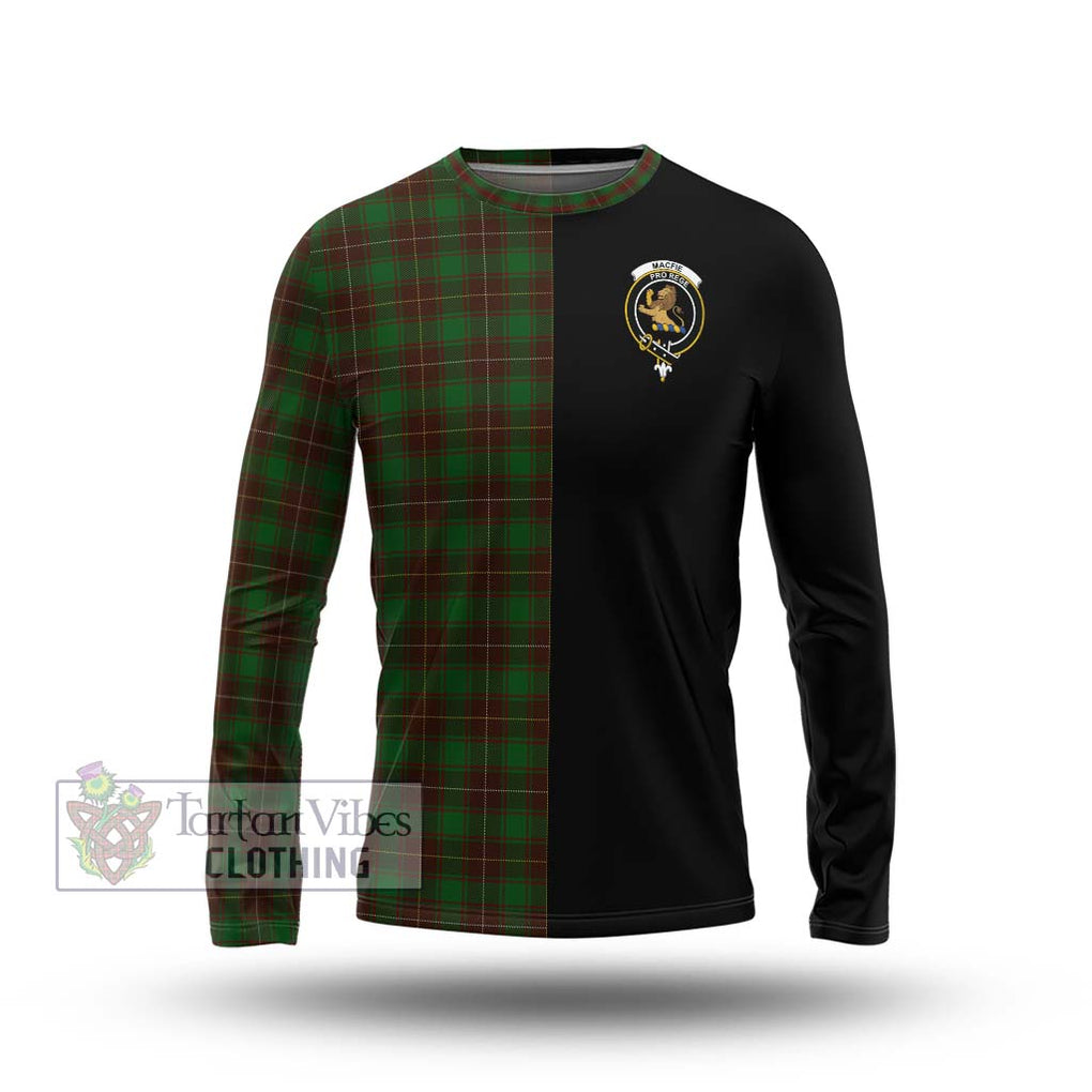 MacFie Hunting Tartan Long Sleeve T-Shirt with Family Crest and Half Of Me Style Unisex - Tartanvibesclothing Shop