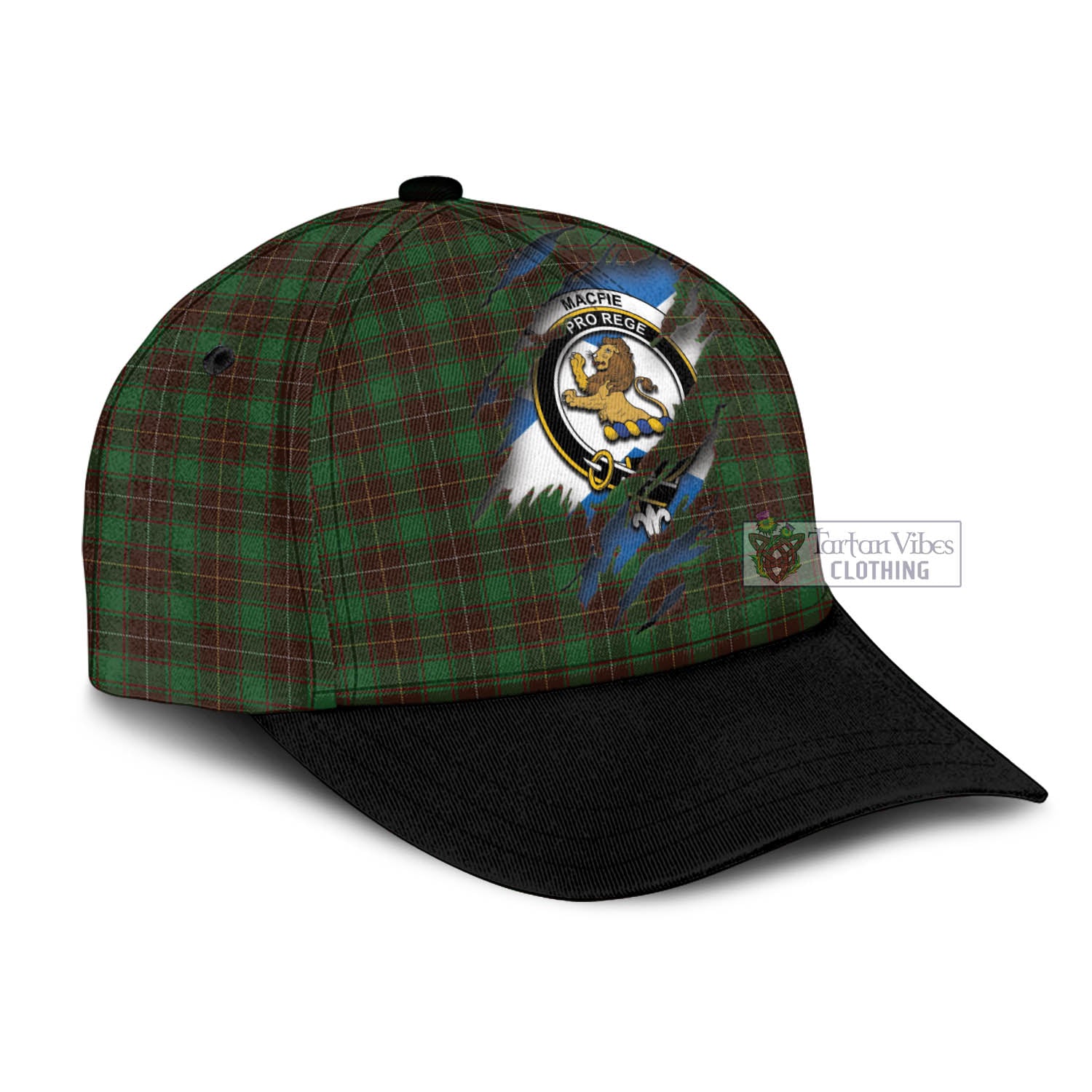 Tartan Vibes Clothing MacFie Hunting Tartan Classic Cap with Family Crest In Me Style