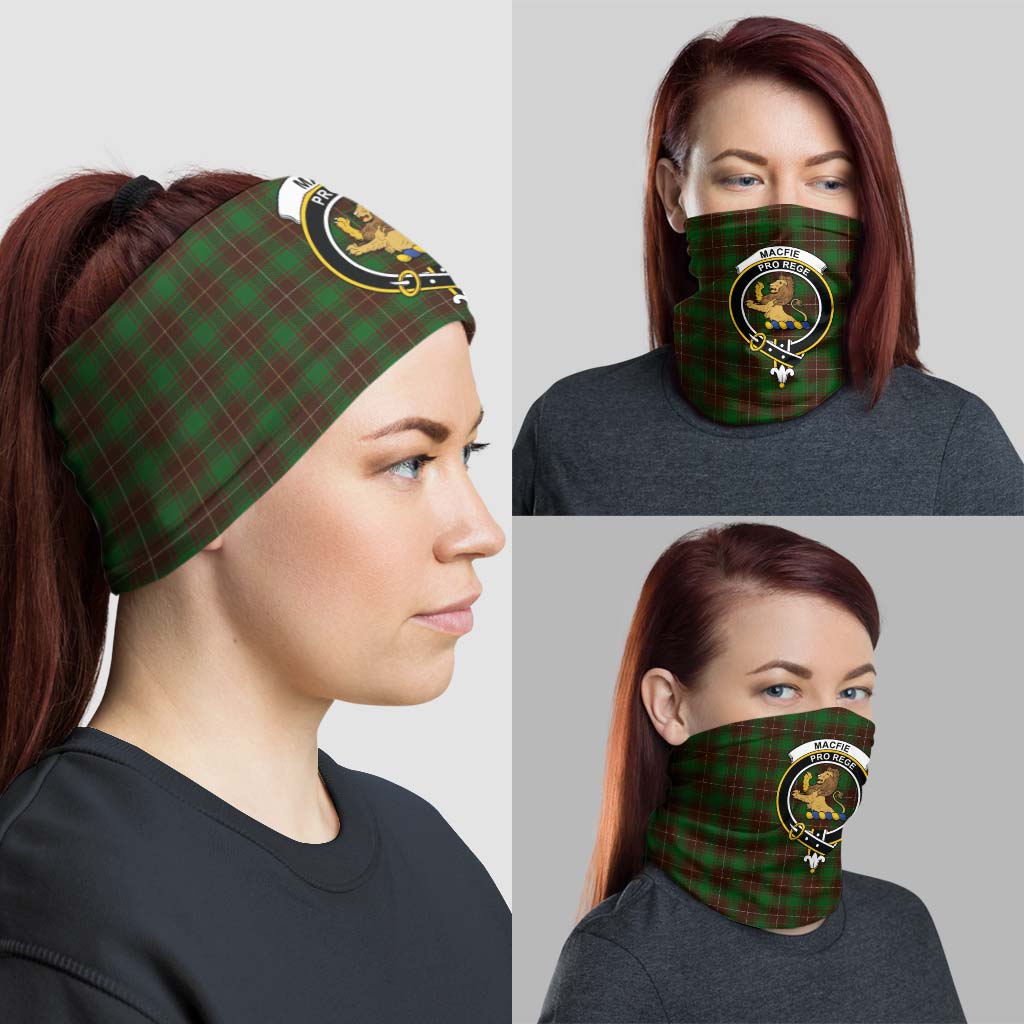 MacFie Hunting Tartan Neck Gaiters, Tartan Bandanas, Tartan Head Band with Family Crest