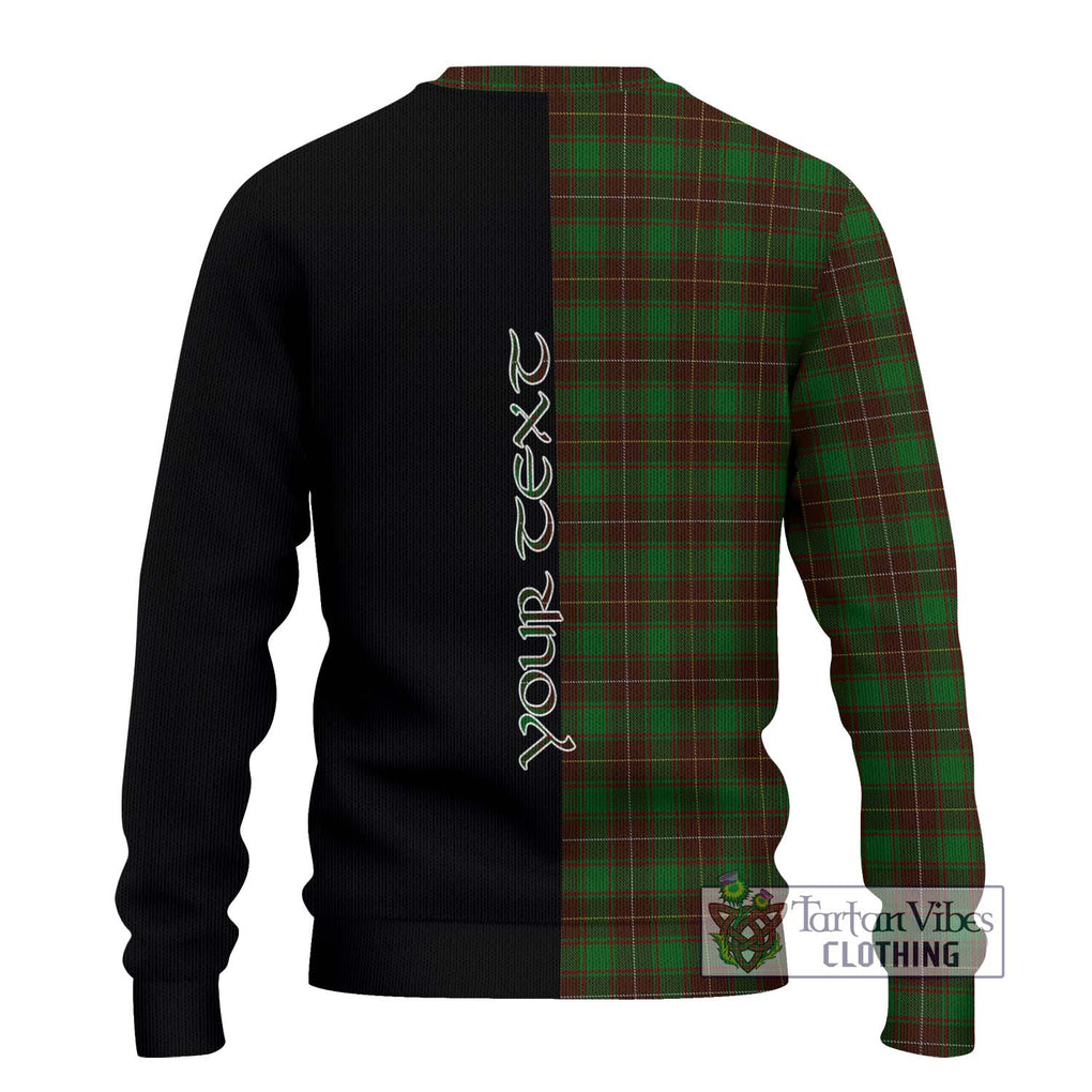 MacFie Hunting Tartan Knitted Sweater with Family Crest and Half Of Me Style - Tartanvibesclothing Shop