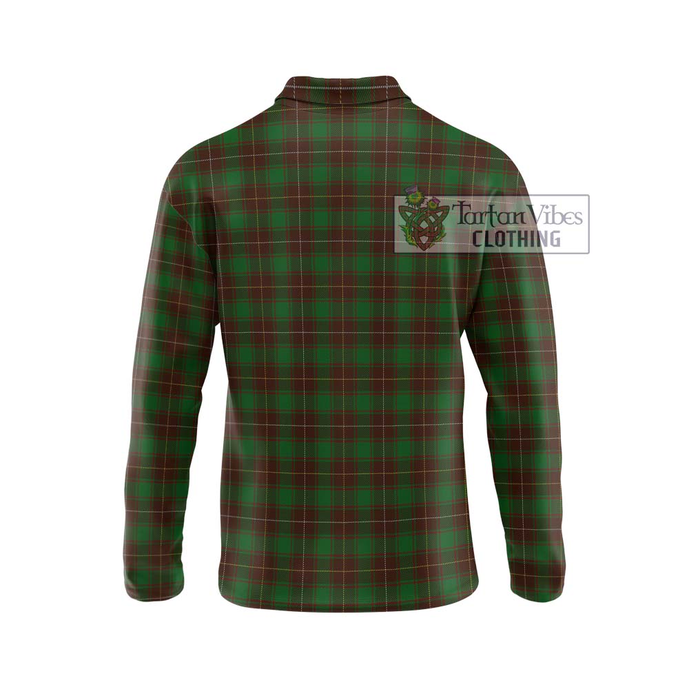 MacFie Hunting Tartan Long Sleeve Polo Shirt with Family Crest DNA In Me Style - Tartanvibesclothing Shop