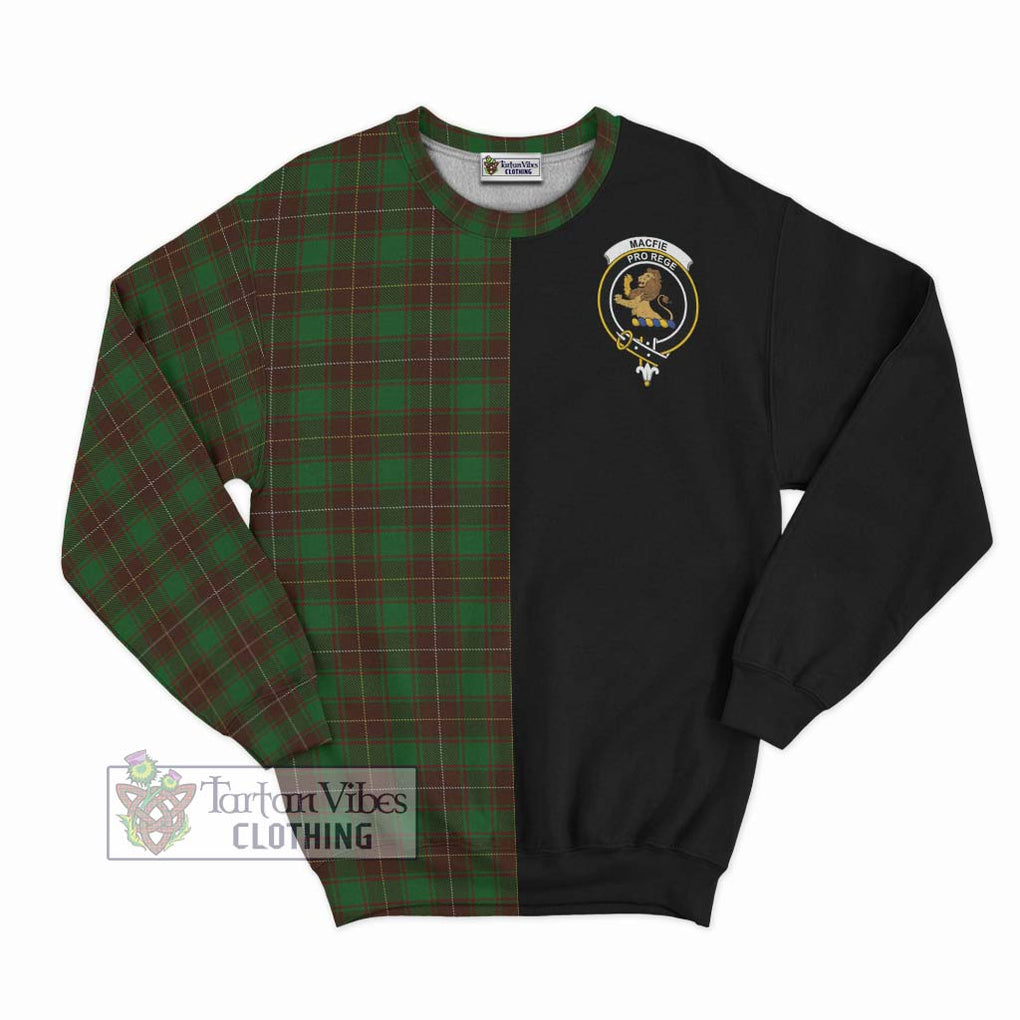 MacFie Hunting Tartan Sweatshirt with Family Crest and Half Of Me Style - Tartanvibesclothing Shop