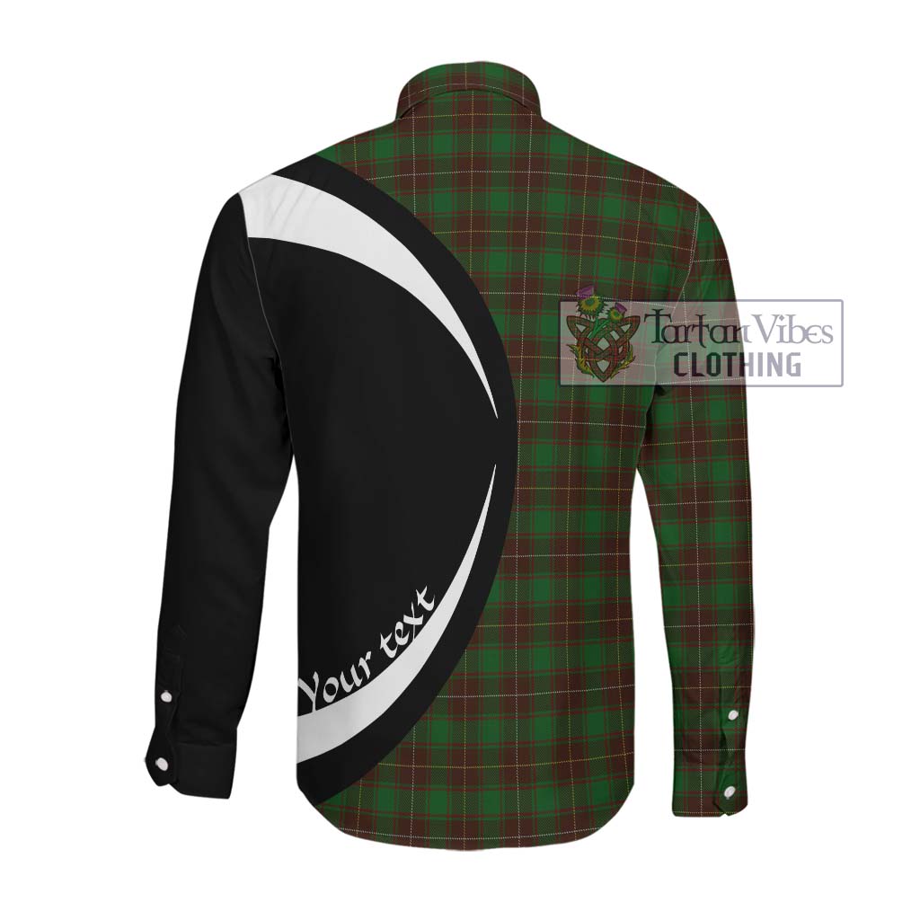 MacFie Hunting Tartan Long Sleeve Button Up with Family Crest Circle Style Men's Shirt - Tartan Vibes Clothing