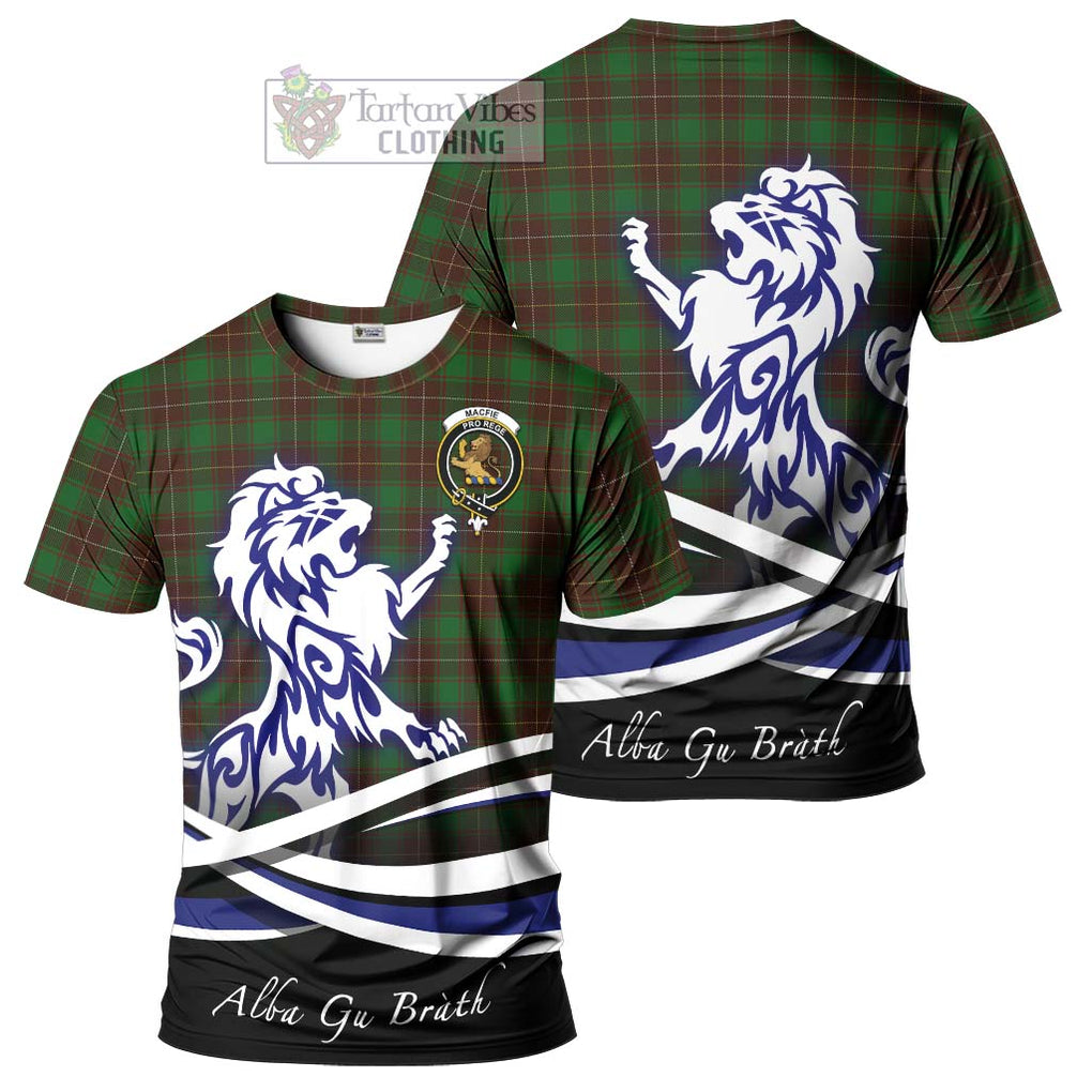 Tartan Vibes Clothing MacFie Hunting Tartan Cotton T-shirt with Alba Gu Brath Regal Lion Emblem