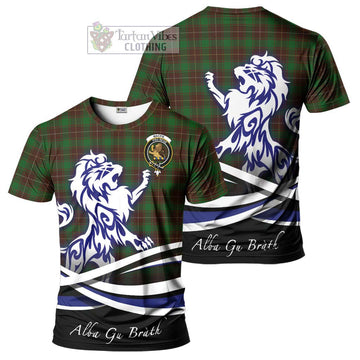 MacFie Hunting Tartan Cotton T-shirt with Alba Gu Brath Regal Lion Emblem