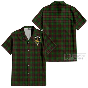 MacFie Hunting Tartan Cotton Hawaiian Shirt with Family Crest