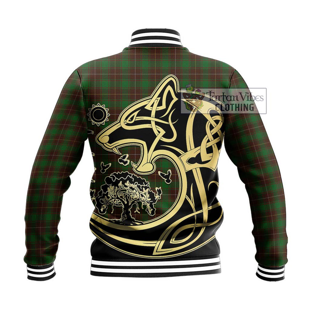 MacFie Hunting Tartan Baseball Jacket with Family Crest Celtic Wolf Style - Tartan Vibes Clothing