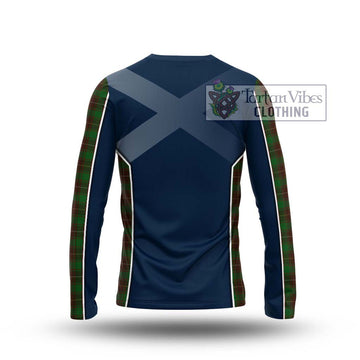 MacFie Hunting Tartan Long Sleeve T-Shirt with Family Crest and Lion Rampant Vibes Sport Style