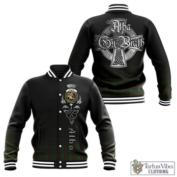 MacFie Hunting Tartan Baseball Jacket Featuring Alba Gu Brath Family Crest Celtic Inspired