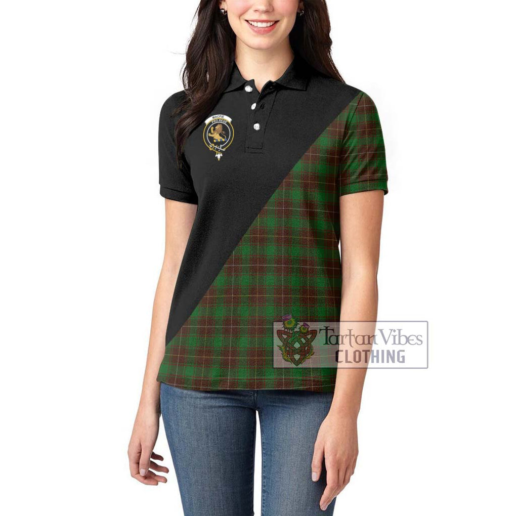 MacFie Hunting Tartan Women's Polo Shirt with Family Crest and Military Logo Style - Tartanvibesclothing Shop