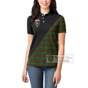 MacFie Hunting Tartan Women's Polo Shirt with Family Crest and Military Logo Style