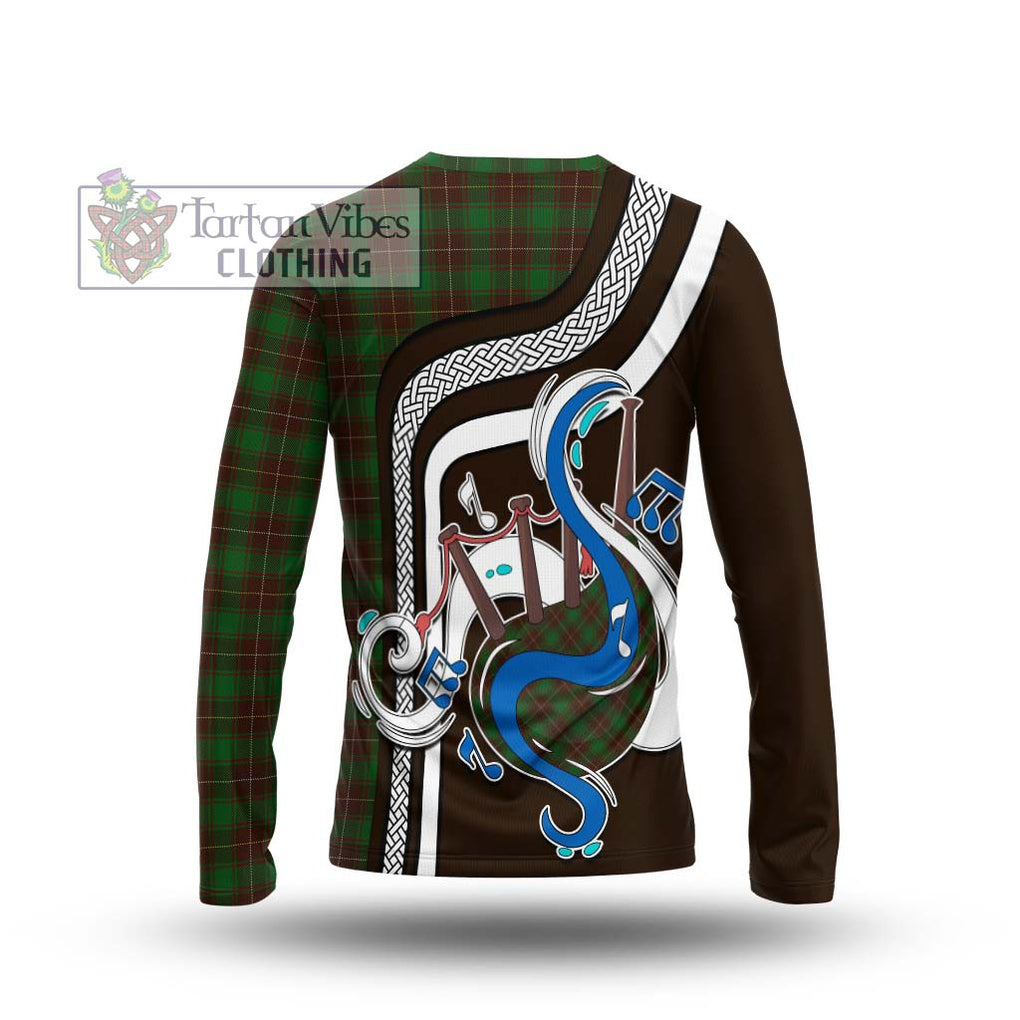 Tartan Vibes Clothing MacFie Hunting Tartan Long Sleeve T-Shirt with Epic Bagpipe Style