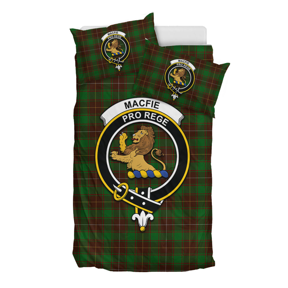 MacFie Hunting Tartan Bedding Set with Family Crest - Tartan Vibes Clothing