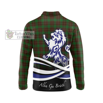 MacFie Hunting Tartan Long Sleeve Polo Shirt with Alba Gu Brath Regal Lion Emblem