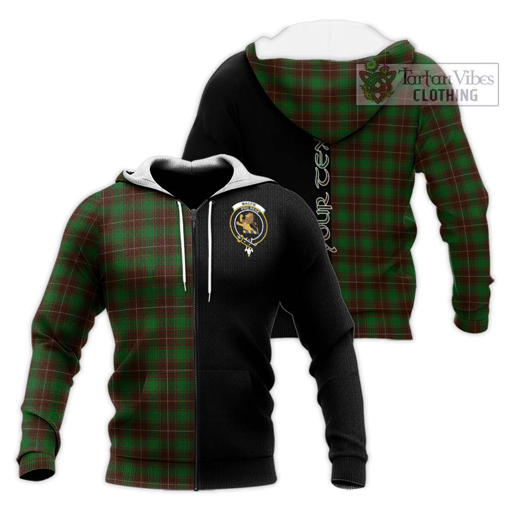 MacFie Hunting Tartan Knitted Hoodie with Family Crest and Half Of Me Style Unisex Knitted Zip Hoodie - Tartanvibesclothing Shop