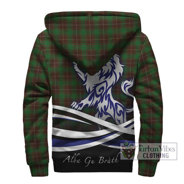 MacFie Hunting Tartan Sherpa Hoodie with Alba Gu Brath Regal Lion Emblem