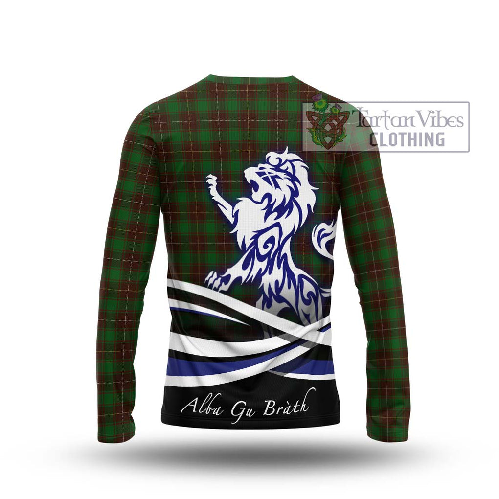 MacFie Hunting Tartan Long Sleeve T-Shirt with Alba Gu Brath Regal Lion Emblem - Tartanvibesclothing Shop