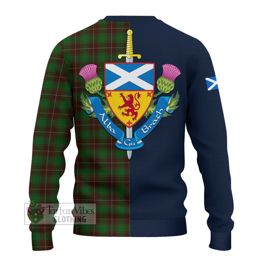 Tartan Vibes Clothing MacFie Hunting Tartan Knitted Sweater with Scottish Lion Royal Arm Half Style