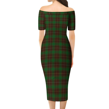 MacFie Hunting Tartan Off Shoulder Lady Dress