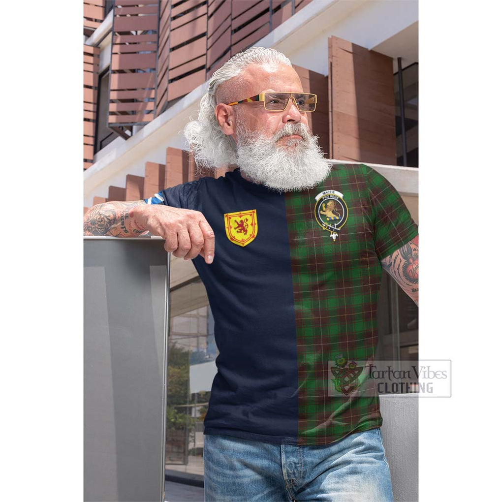 Tartan Vibes Clothing MacFie Hunting Tartan Cotton T-shirt with Scottish Lion Royal Arm Half Style