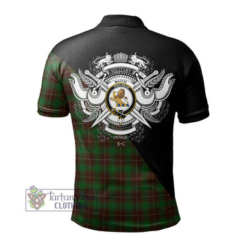 MacFie Hunting Tartan Polo Shirt with Family Crest and Military Logo Style