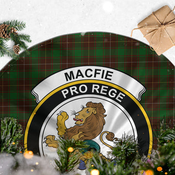 MacFie Hunting Tartan Christmas Tree Skirt with Family Crest