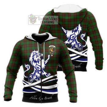 MacFie Hunting Tartan Knitted Hoodie with Alba Gu Brath Regal Lion Emblem