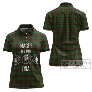 MacFie Hunting Tartan Women's Polo Shirt with Family Crest DNA In Me Style