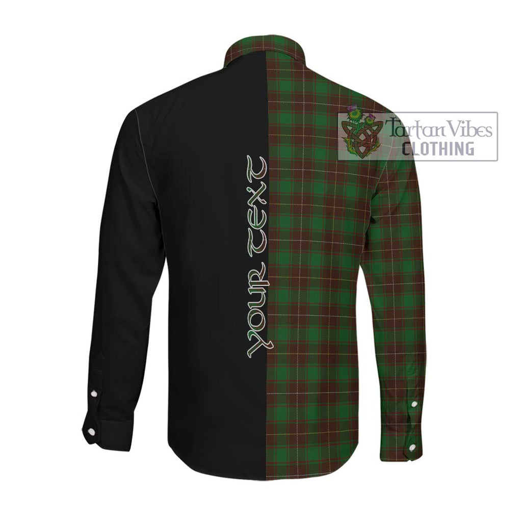 MacFie Hunting Tartan Long Sleeve Button Shirt with Family Crest and Half Of Me Style Men's Shirt - Tartanvibesclothing Shop