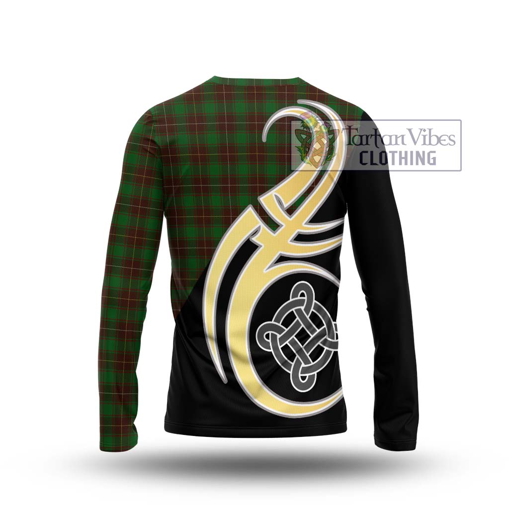 MacFie Hunting Tartan Long Sleeve T-Shirt with Family Crest and Celtic Symbol Style - Tartan Vibes Clothing