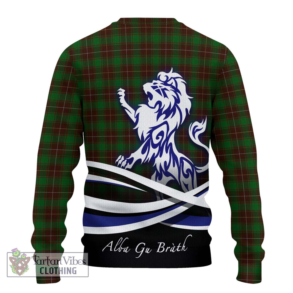 MacFie Hunting Tartan Knitted Sweater with Alba Gu Brath Regal Lion Emblem - Tartanvibesclothing Shop