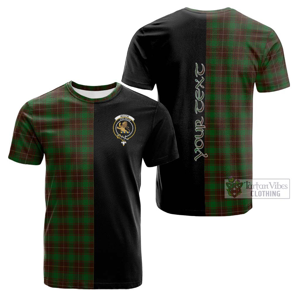 Tartan Vibes Clothing MacFie Hunting Tartan Cotton T-shirt with Family Crest and Half Of Me Style