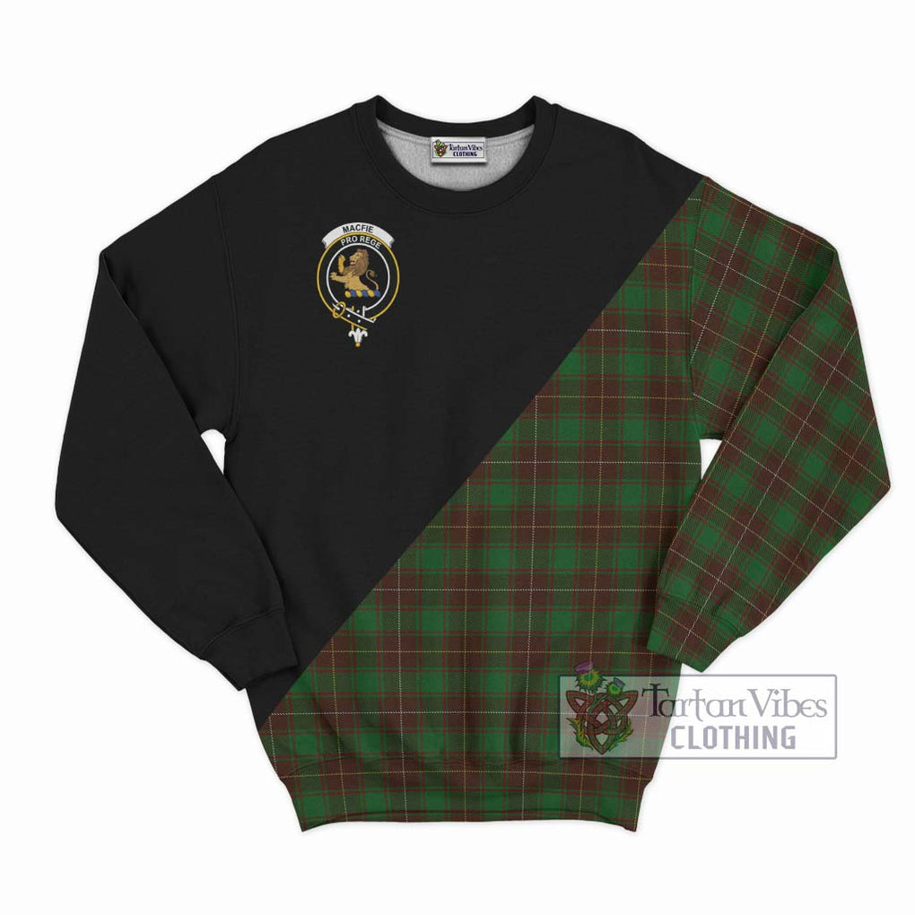 MacFie Hunting Tartan Sweatshirt with Family Crest and Military Logo Style - Tartanvibesclothing Shop