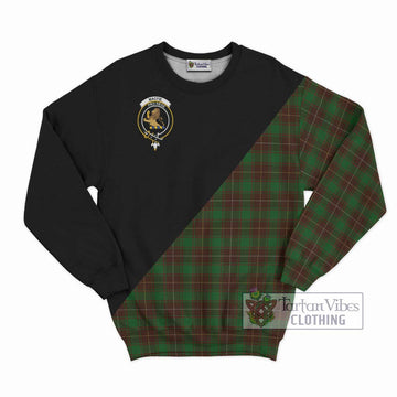 MacFie Hunting Tartan Sweatshirt with Family Crest and Military Logo Style