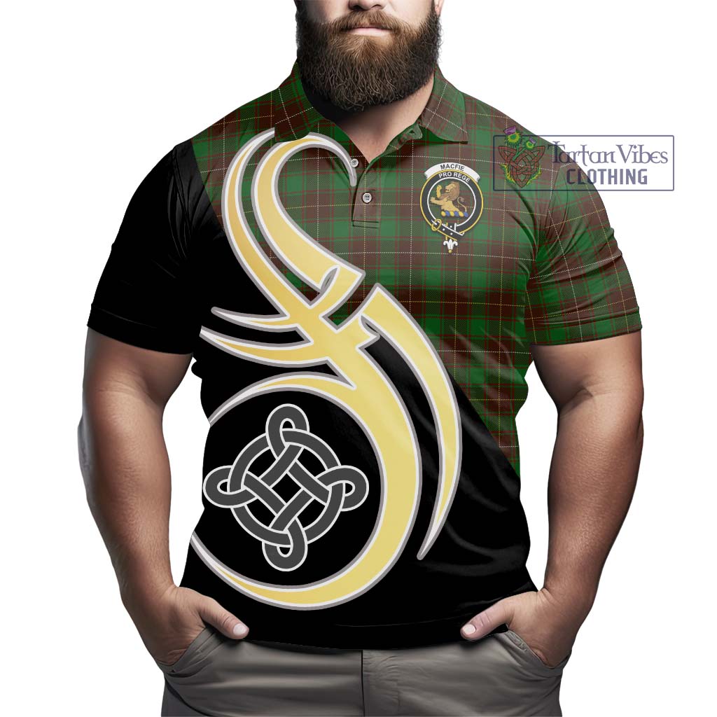 MacFie Hunting Tartan Polo Shirt with Family Crest and Celtic Symbol Style - Tartan Vibes Clothing