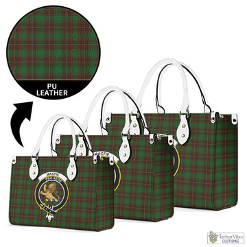 MacFie Hunting Tartan Luxury Leather Handbags with Family Crest