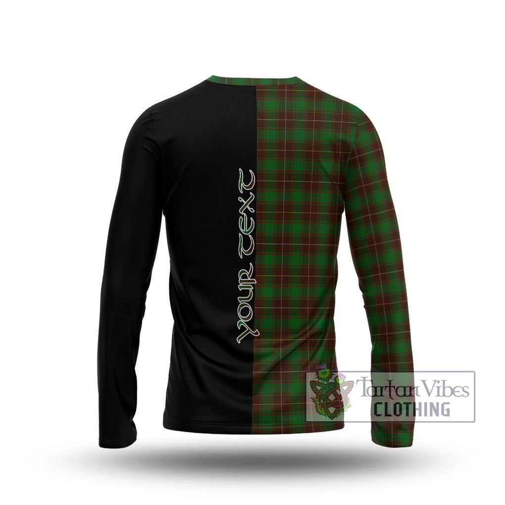 MacFie Hunting Tartan Long Sleeve T-Shirt with Family Crest and Half Of Me Style - Tartanvibesclothing Shop